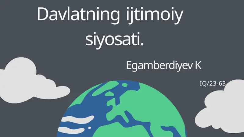 Davlatning Ijtimoiy-Siyosati