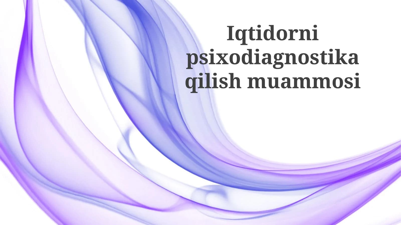Iqtidornipsixodiagnostikaqilishmuammosi