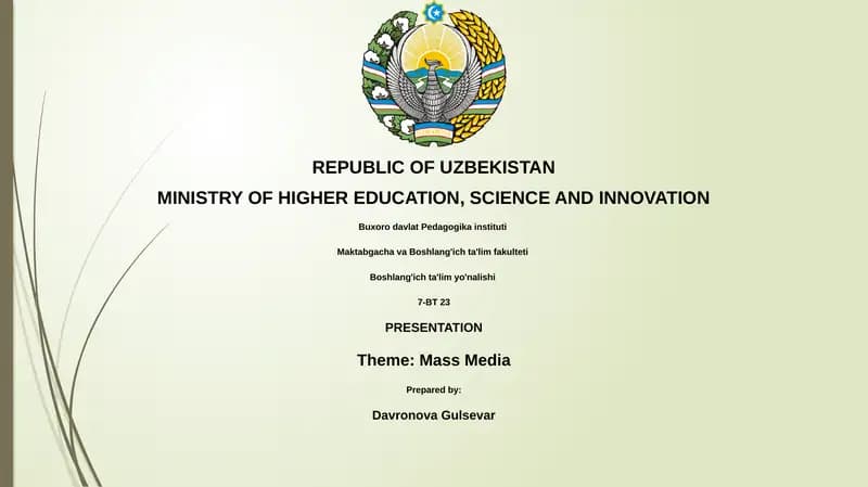 Mass Media Presentation