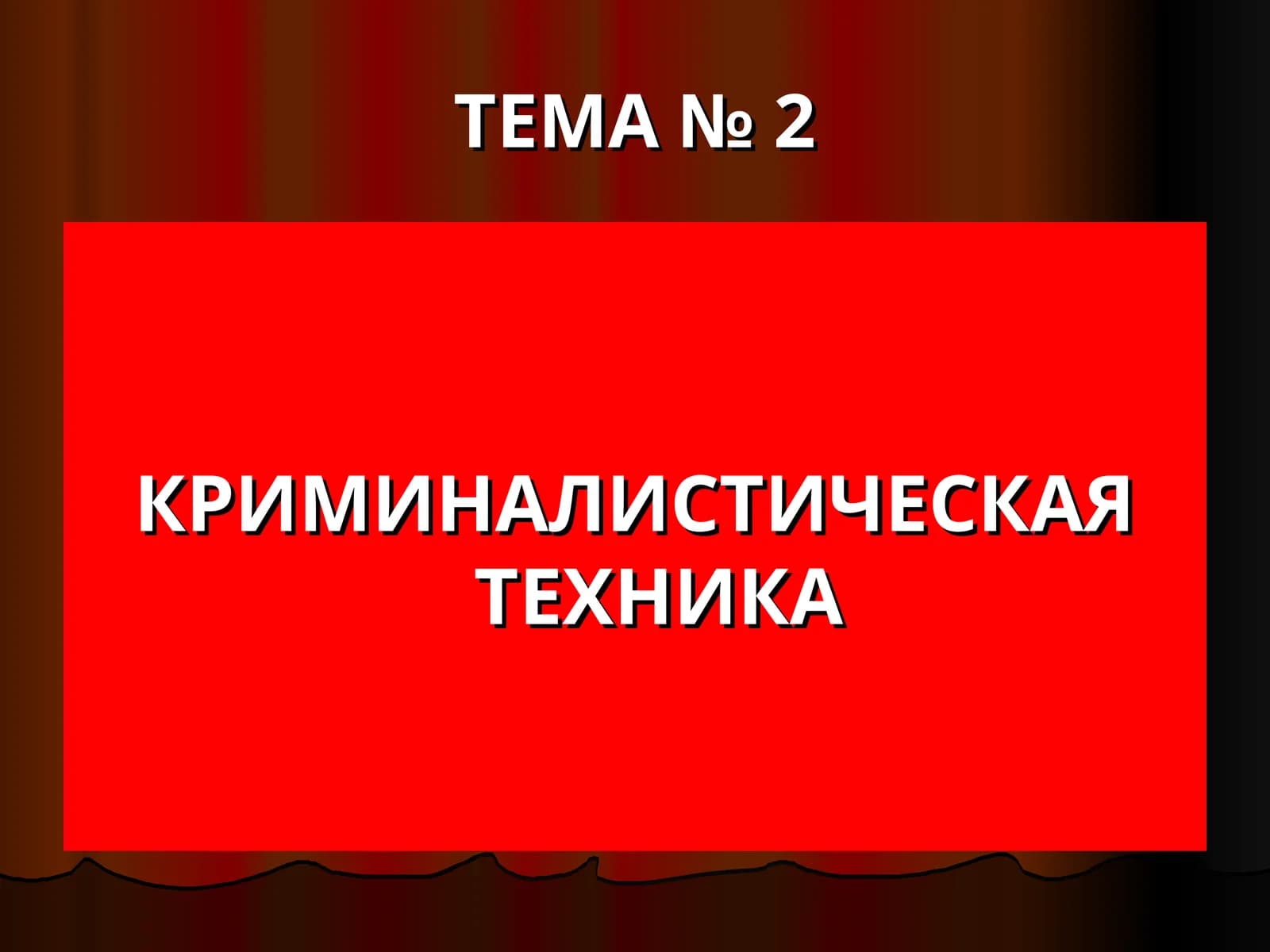 КРИМИНАЛИСТИЧЕСКАЯ ТЕХНИКА