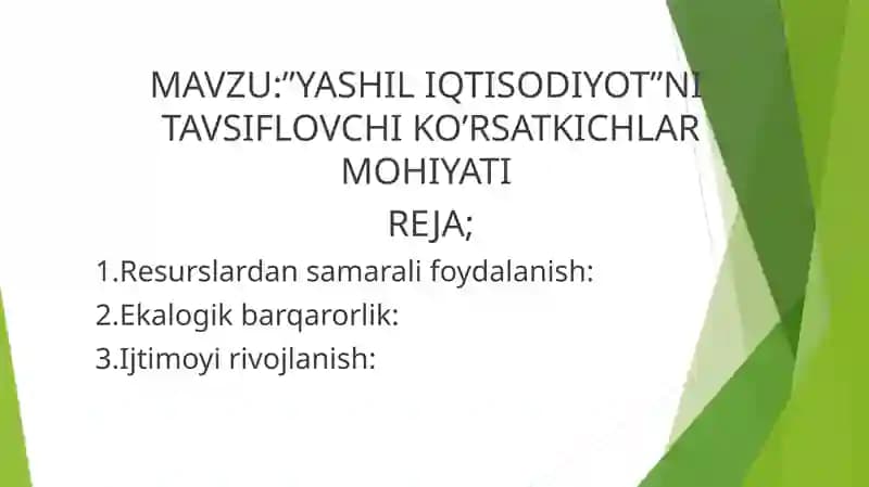 Yashil iqtisodiyot