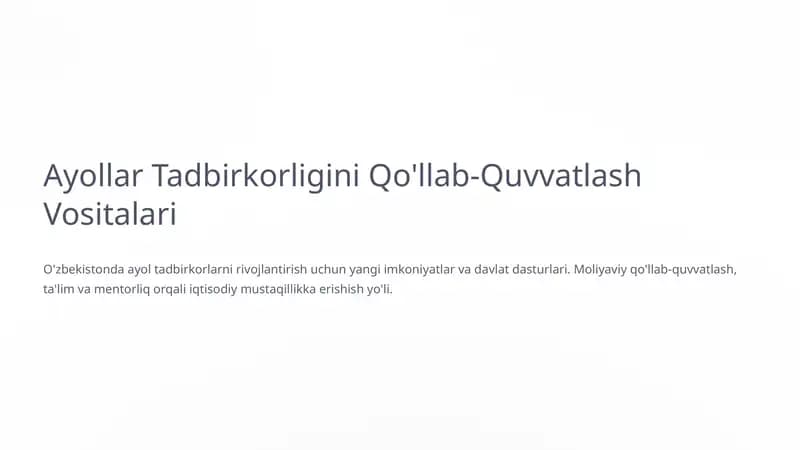 Ayollar Tadbirkorligi