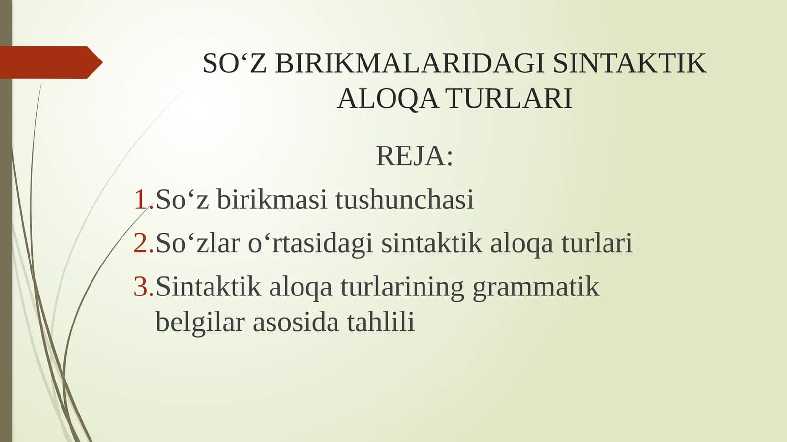 so'z birikmasidagi sintaktik aloqa turlari