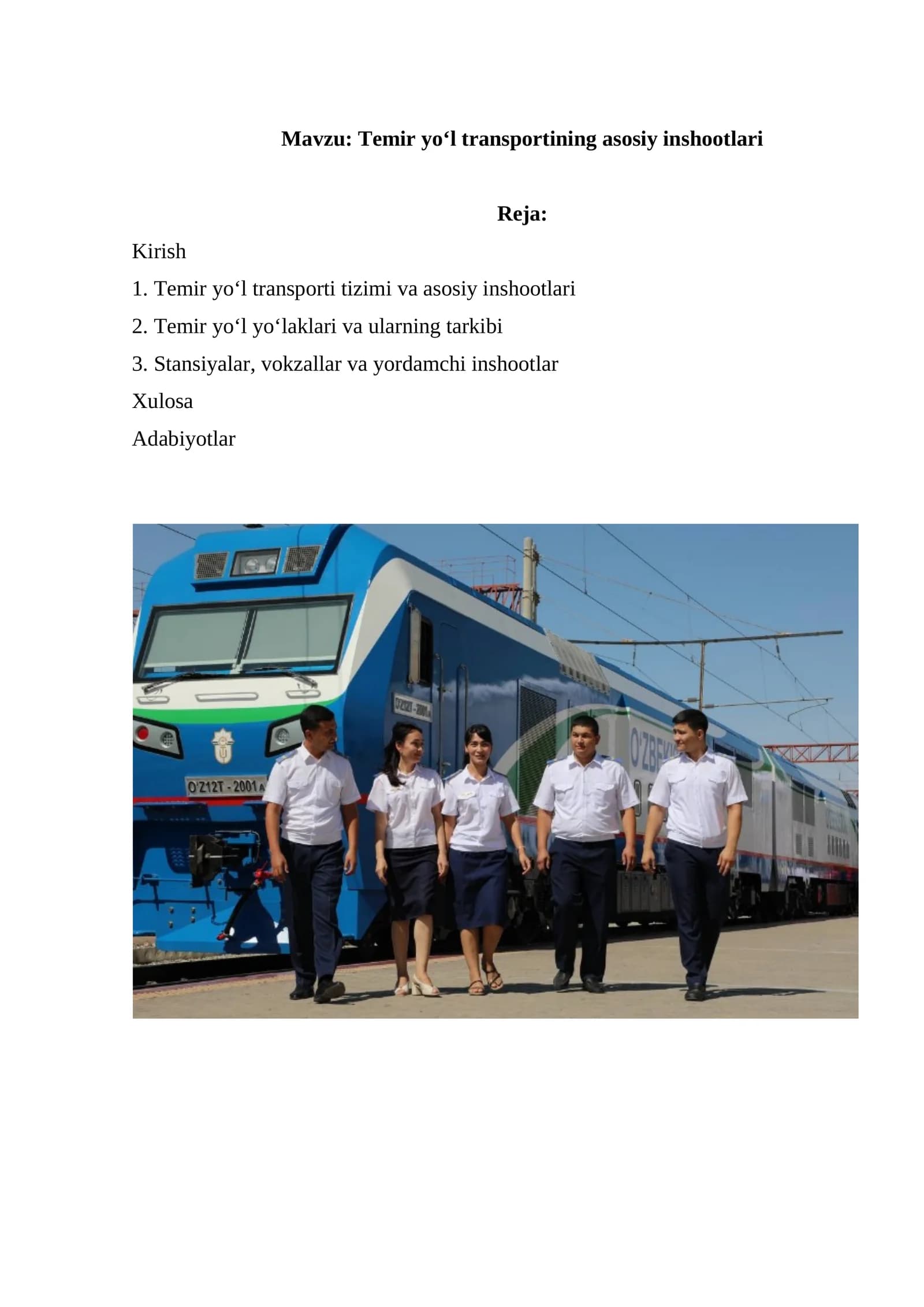 Temir yoʻl transportining asosiy inshootlari