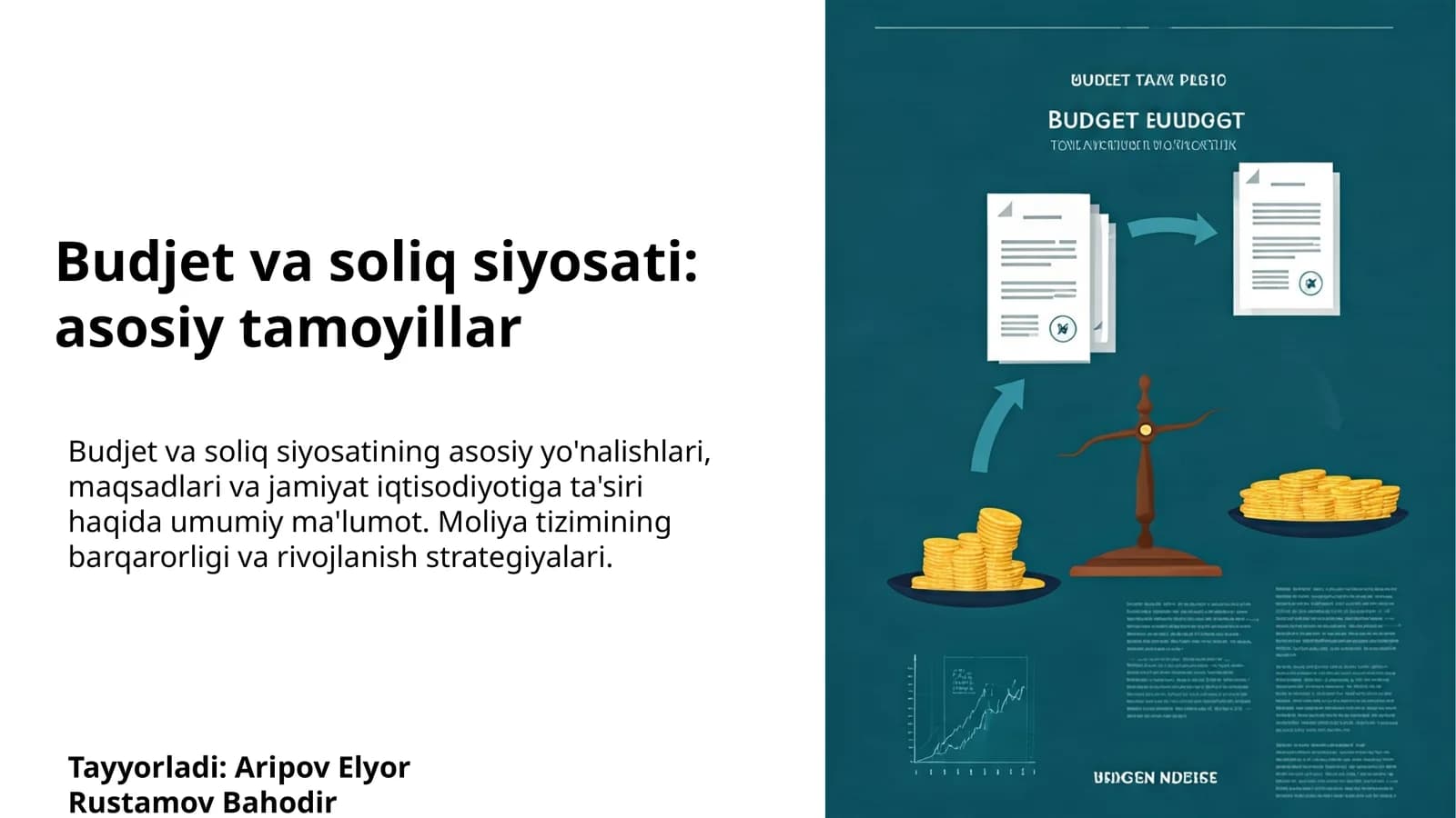 Budjet va soliq siyosati: asosiy tamoyillar