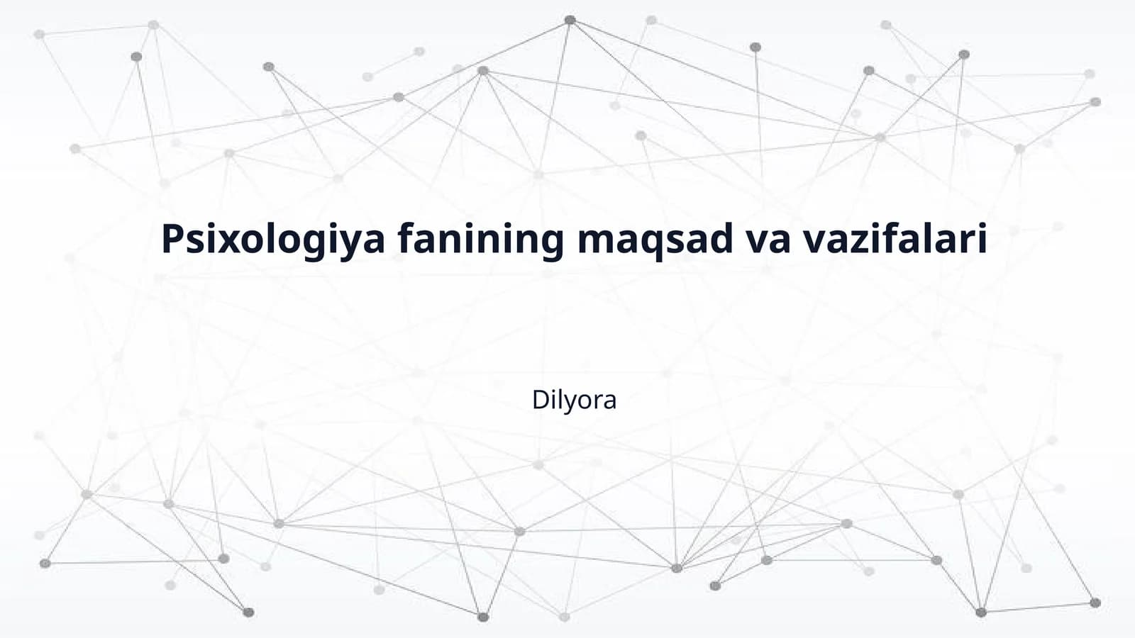 Psixologiya fanining maqsad va vazifalari