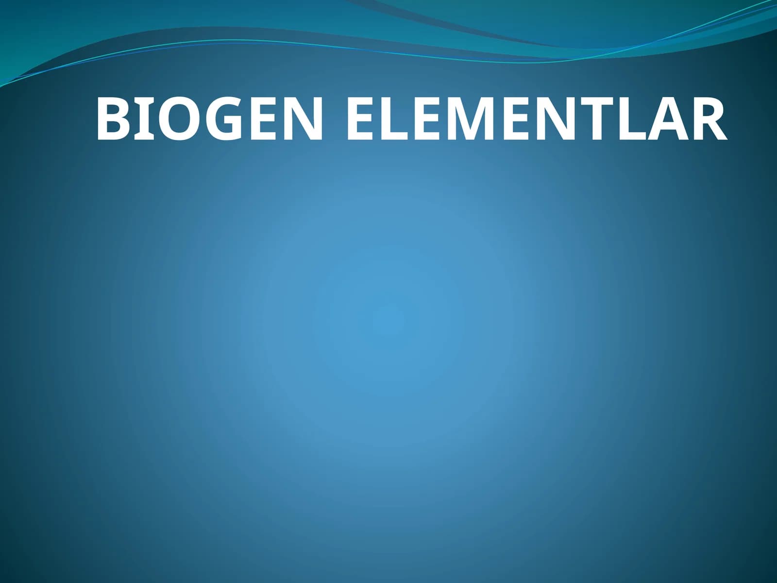 BIOGEN ELEMENTLAR