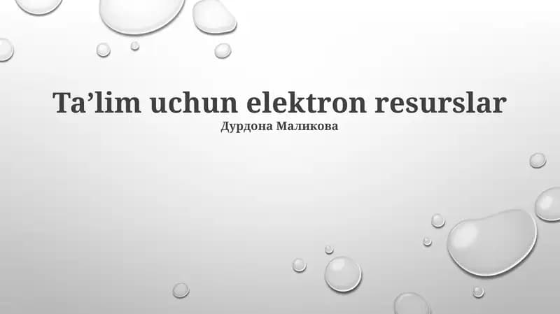 Taʼlim uchun elektron resurslar
