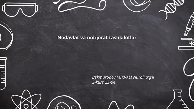 Nodavlat va notijorat tashkilotlar