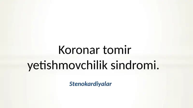 Stenokardiya