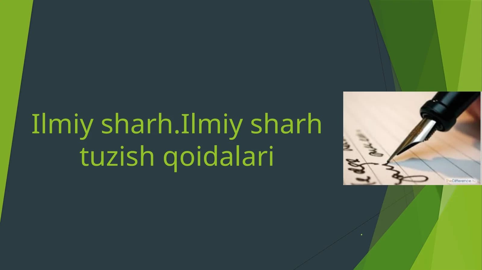 Ilmiysharh.Ilmiysharhtuzishqoidalari