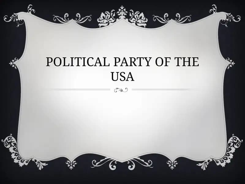 POLITICAL PARTY OF THE USA