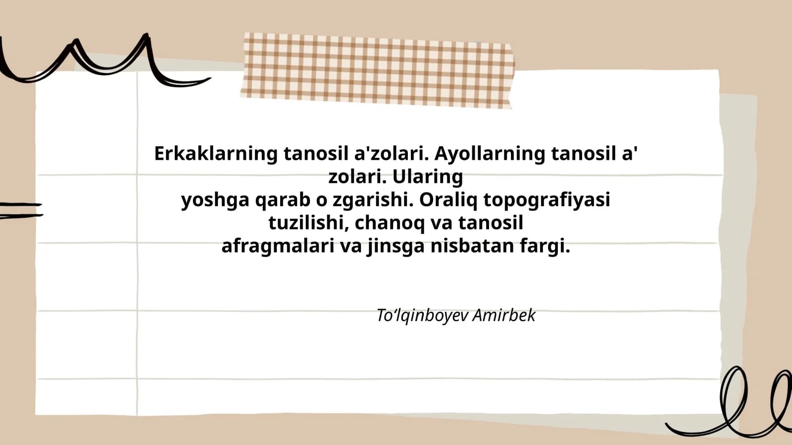 Ularning yoshga qarab o zgarishi. Oraliq topografiyasi tuzilishi