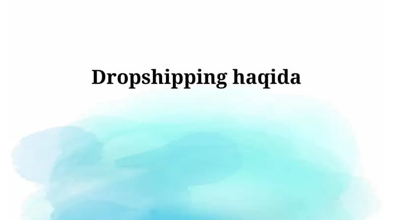 Dropshipping Nima?