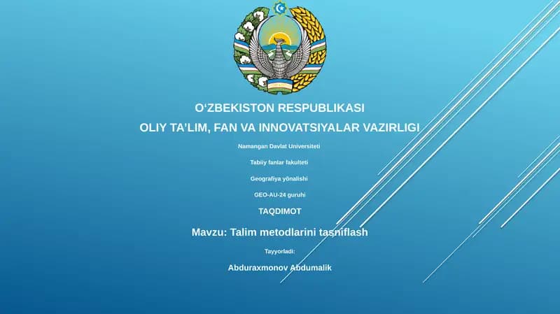 Talim metodlarini tasniflash