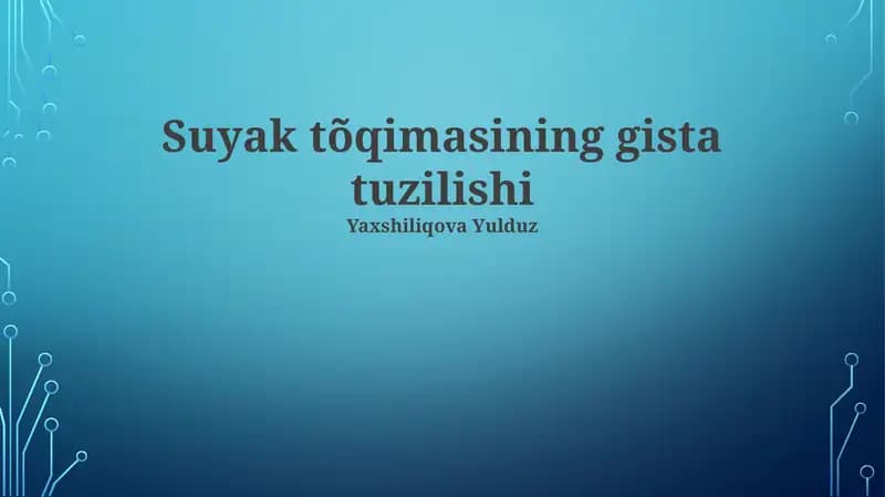 Suyak to'qimasining gista tuzilishi