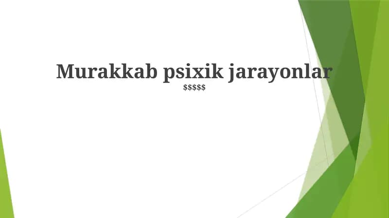 Murakkab psixik jarayonlar