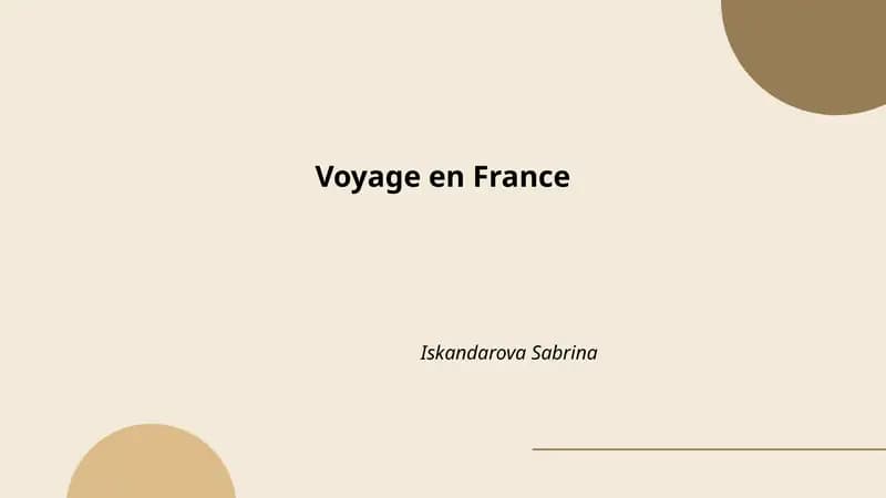 Voyage en France