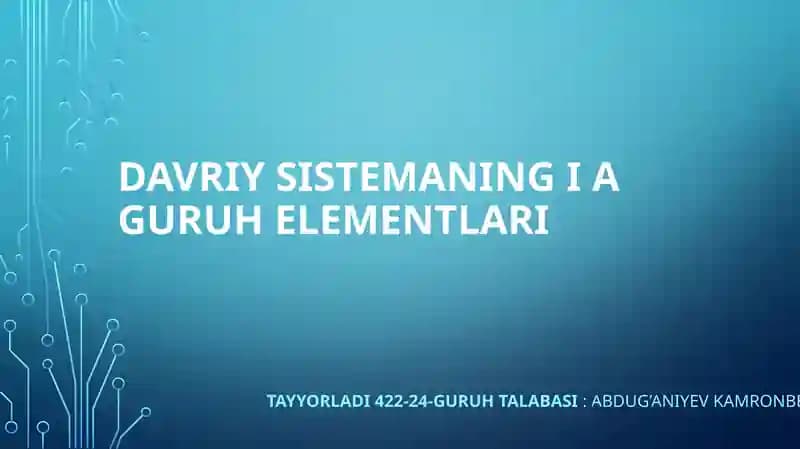 DavriysistemaningI Aguruhelementlari