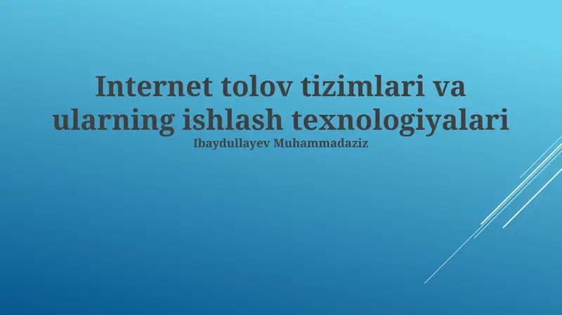 Mobil To'lovlar va Raqamli Hamyonlar
