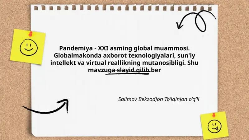 Pandemiya - XXI asming global muammosi