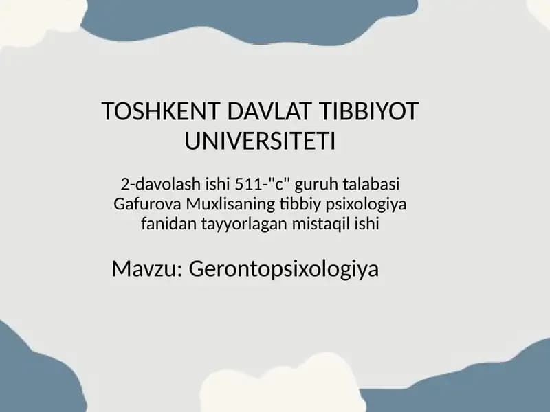 Gerontopsixologiya