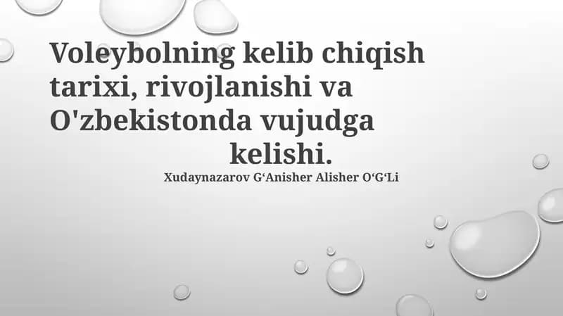 Voleybol tarixi O'zbekistonda