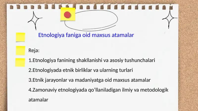 Etnologiya faniga oid maxsus atamalar