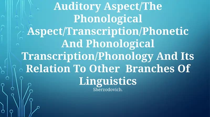 Aspects,Types And Method Of Phonetics
