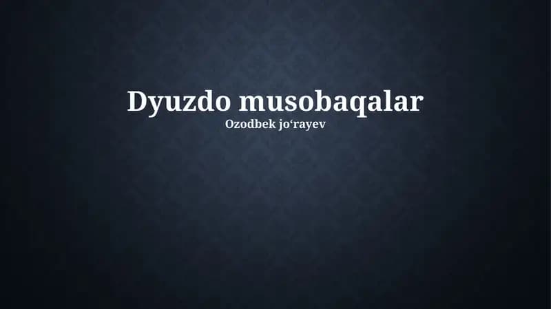 Dyuzdo musobaqalar