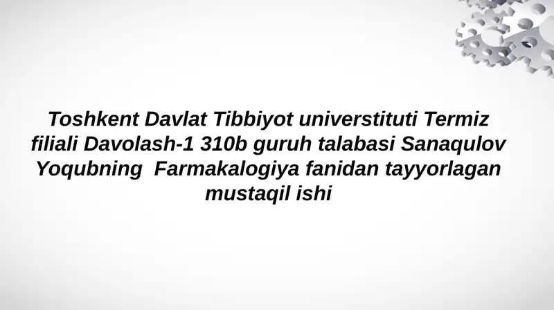 Litiy tuzlari. Sedativ Vositalar
