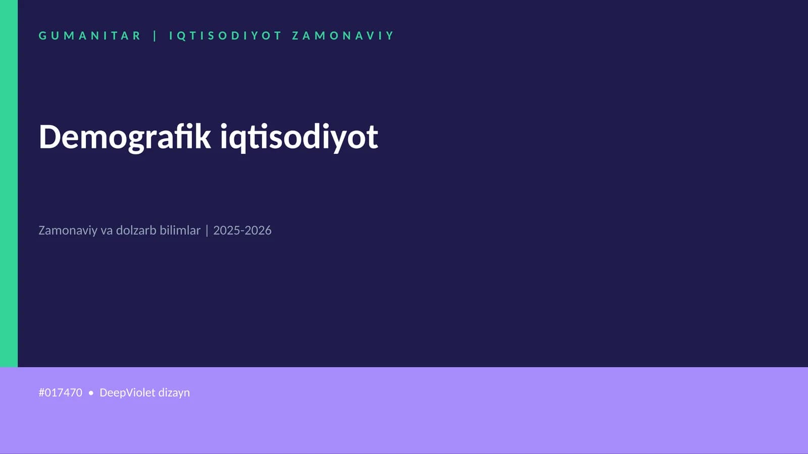 Demografik iqtisodiyot