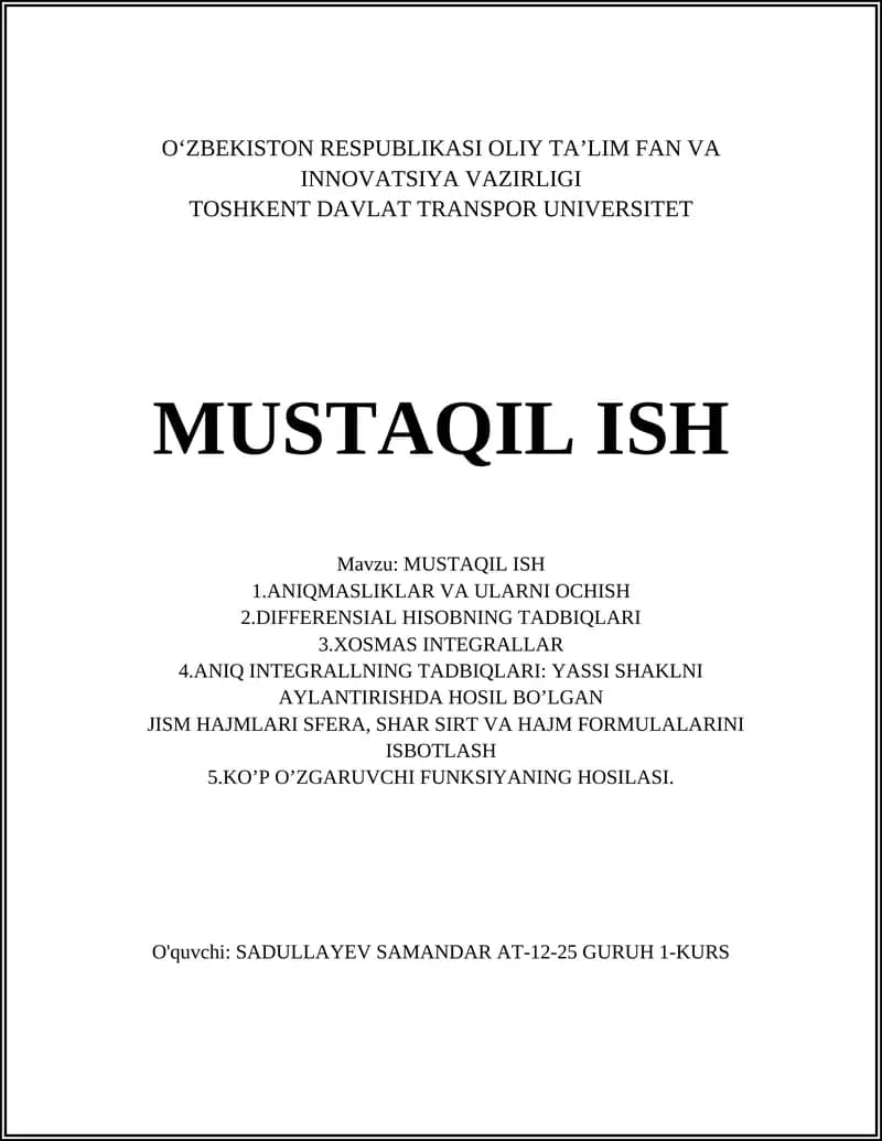 Chiziqli aniqmasliklar va yechim toʻplamini topish