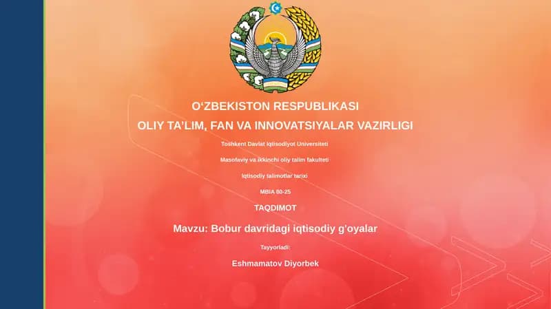 Bobur davridagi iqtisodiy g'oyalar