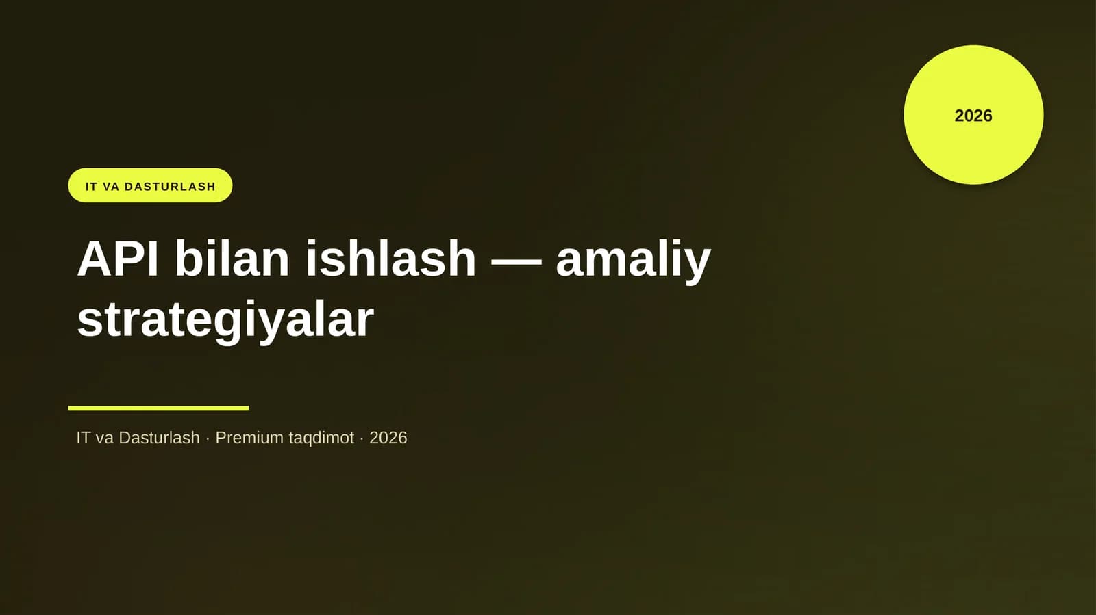 API bilan ishlash — amaliy strategiyalar