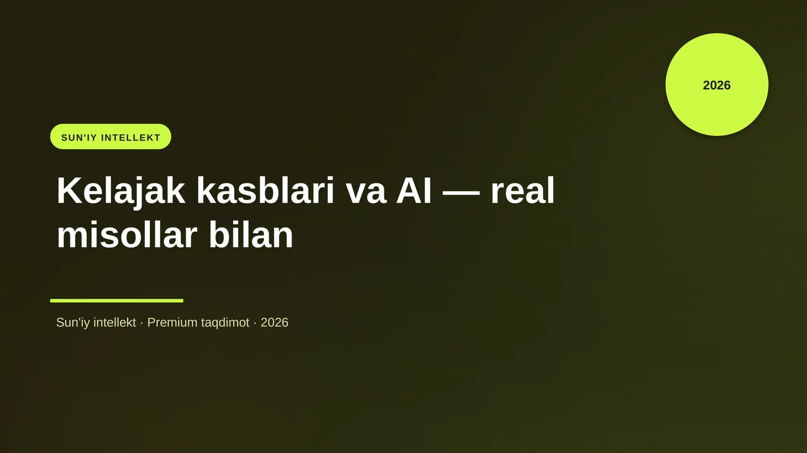 Kelajak kasblari va AI — real misollar bilan