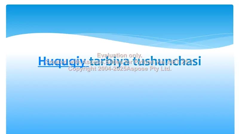 Huquqiy tarbiya tushunchasi