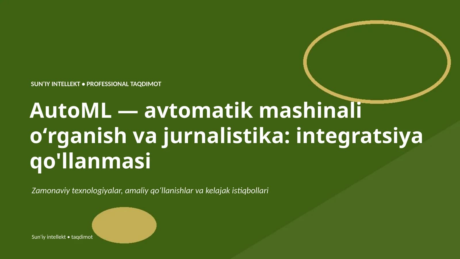 AutoML — avtomatik mashinali oʻrganish va jurnalistika: integratsiya qo'llanmasi