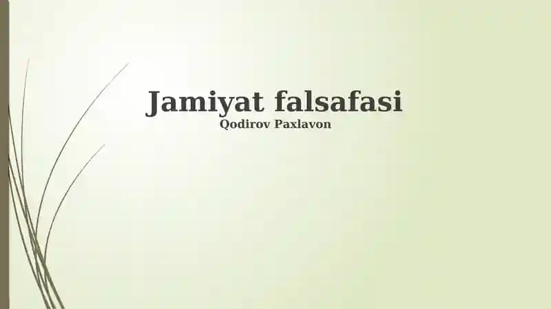 Jamiyat falsafasi