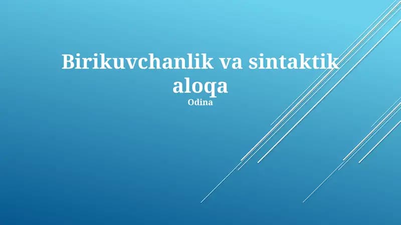 Birikuvchanlik va sintaktik aloqa