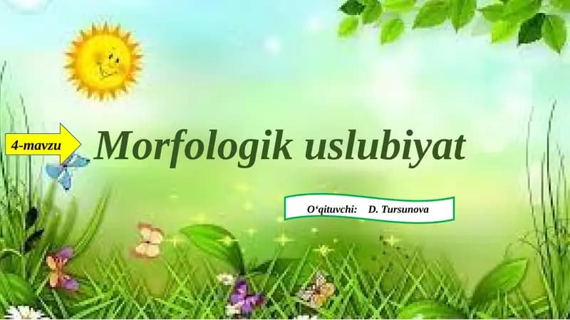 Morfologikuslubiyat