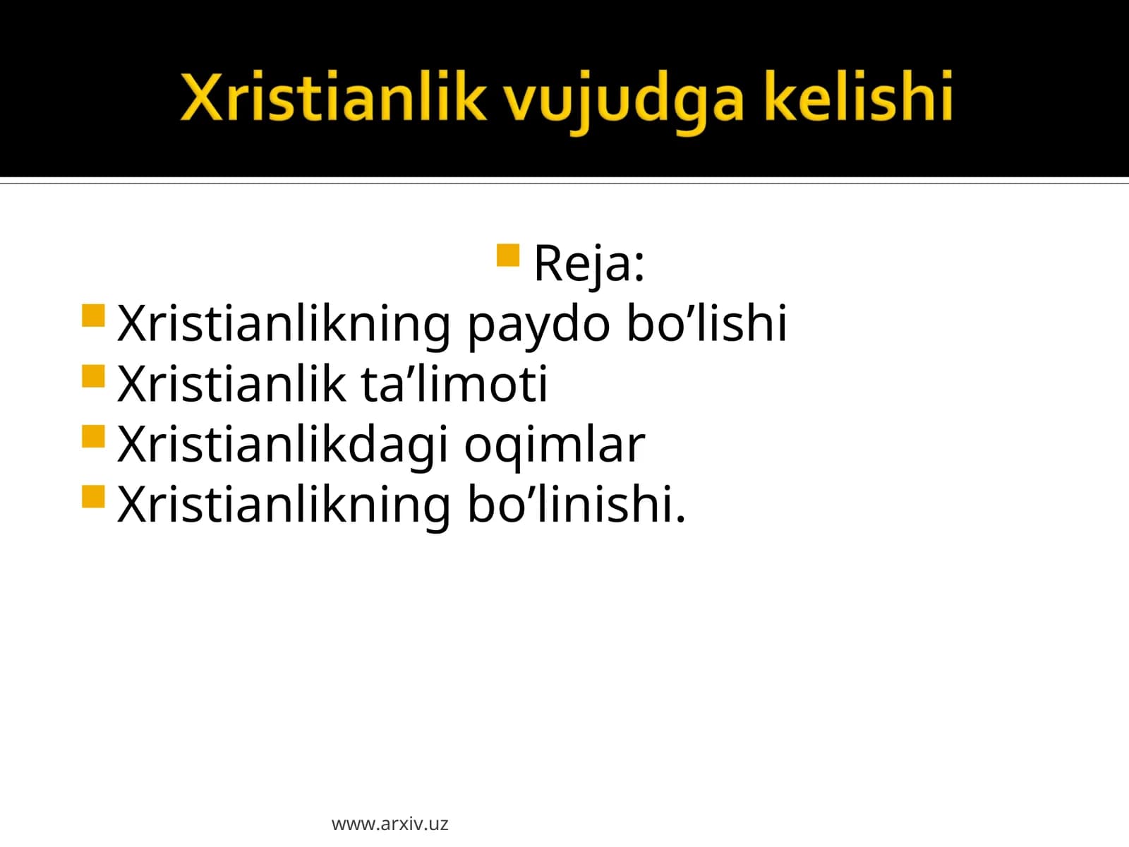 Xristianlikning paydo bo’lishi