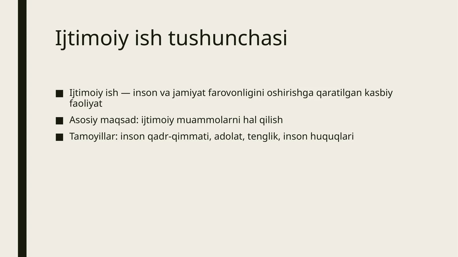 Ijtimoiy ish tushunchasi
