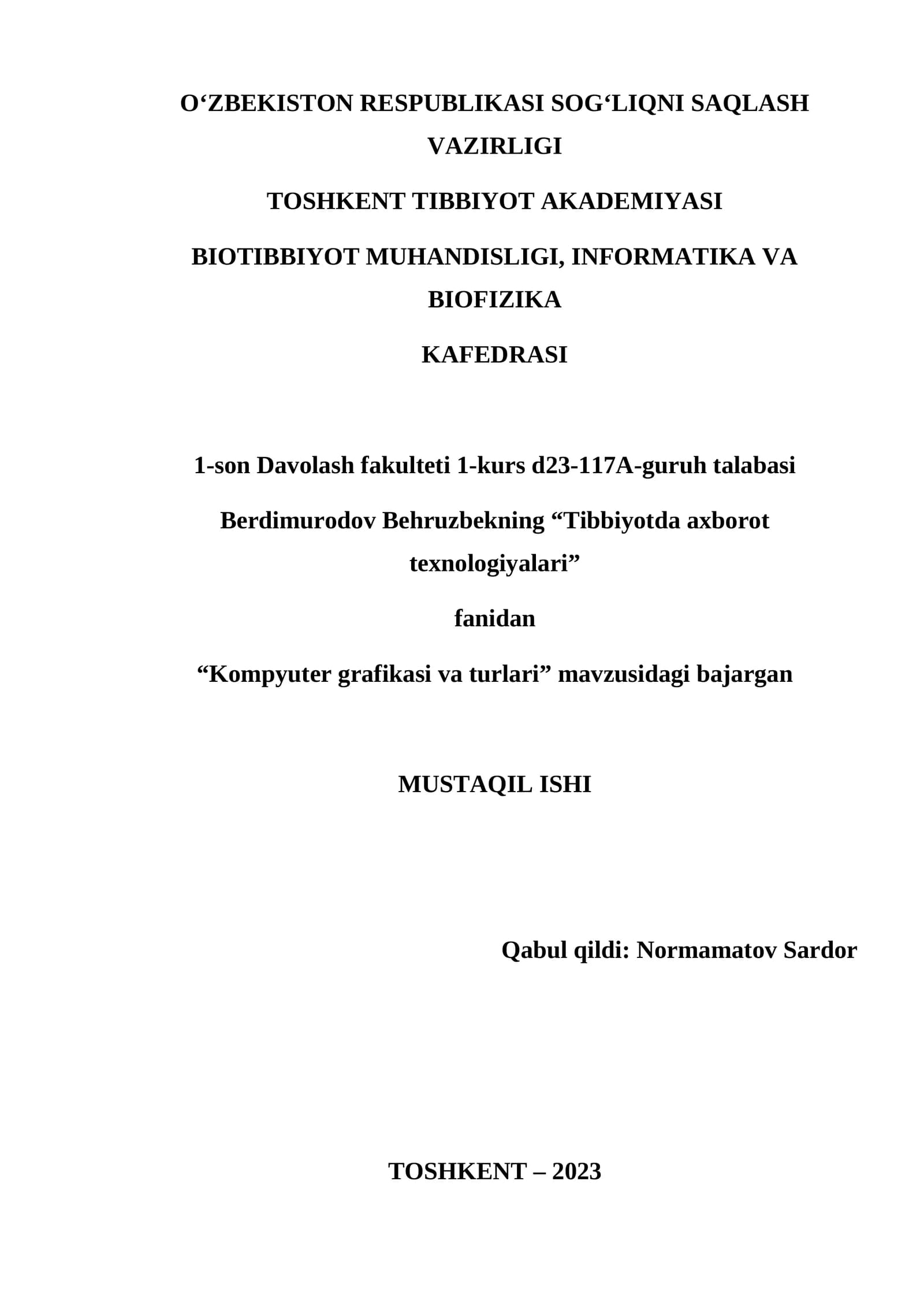 Kompyuter grafikasi va turlari