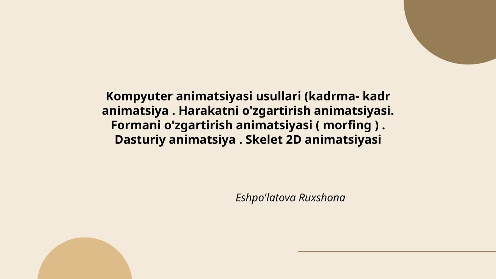 Kompyuter animatsiyasi usullari
