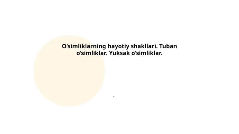 O‘simliklarning hayotiy shakllari