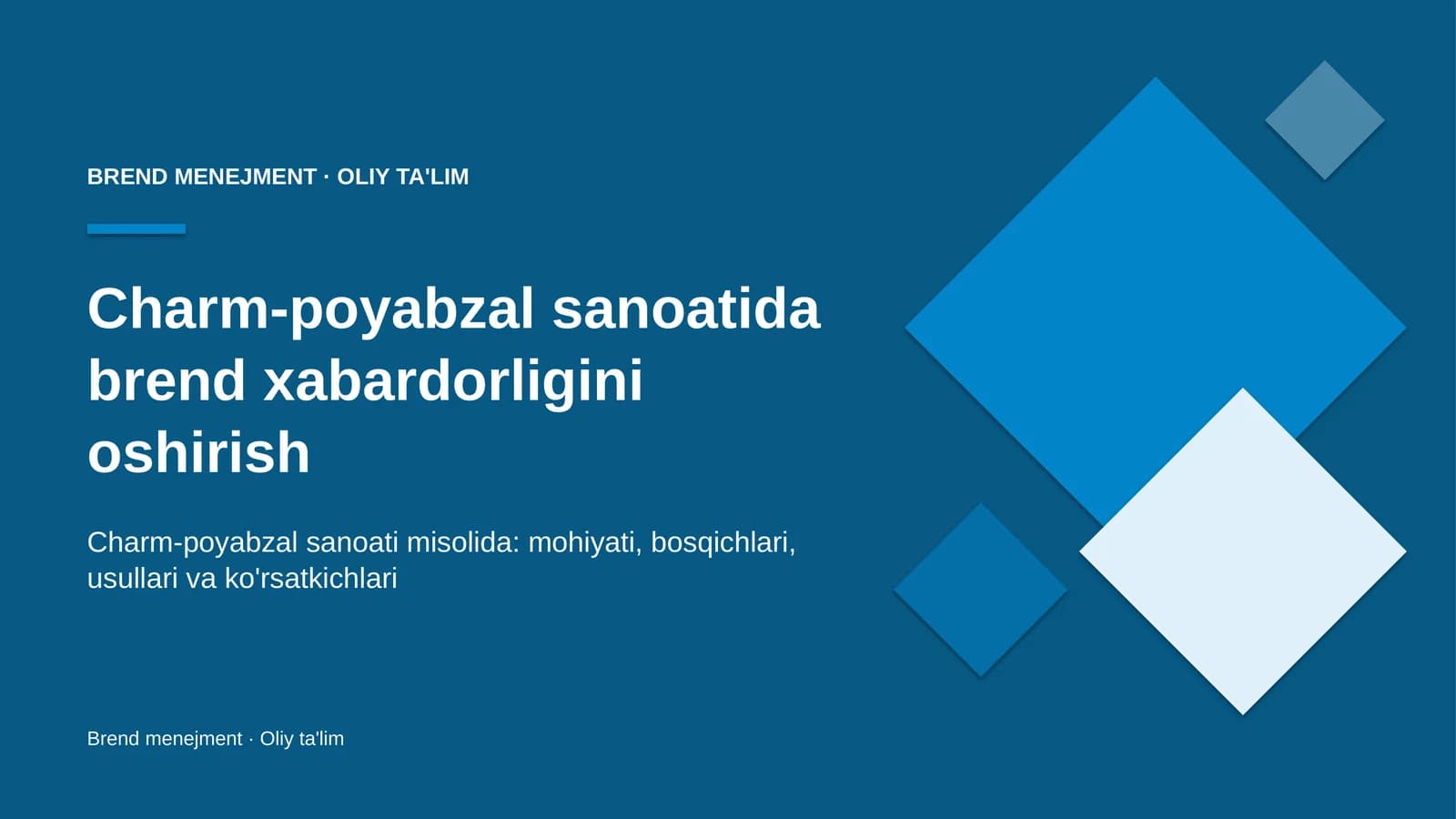 Charm-poyabzal sanoatida brend xabardorligini oshirish