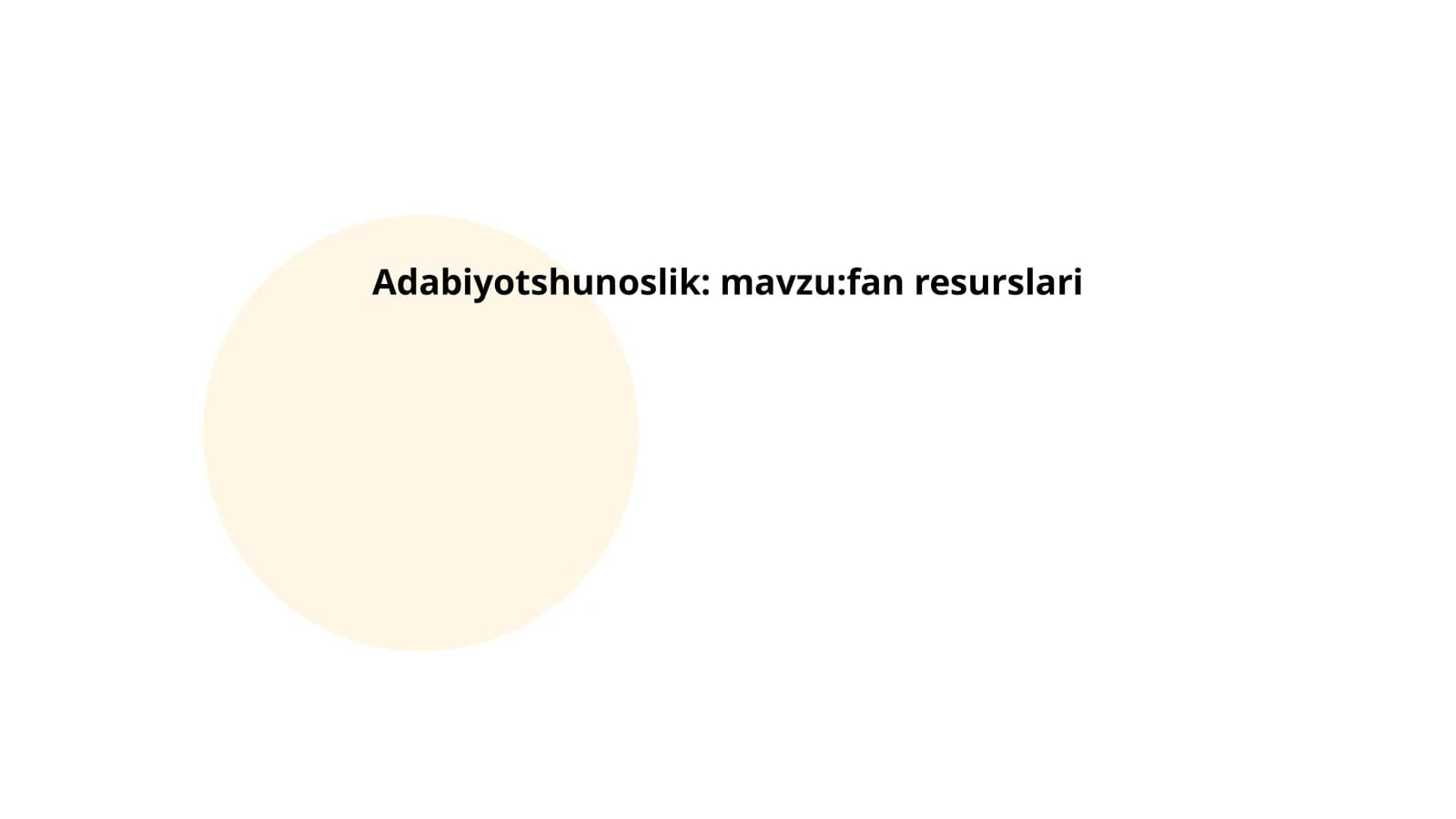 Adabiyotshunoslik: mavzu:fan resurslari