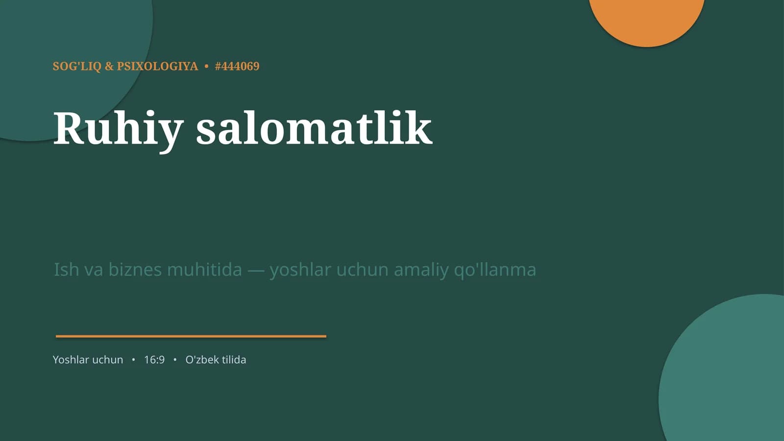 Ruhiy salomatlik