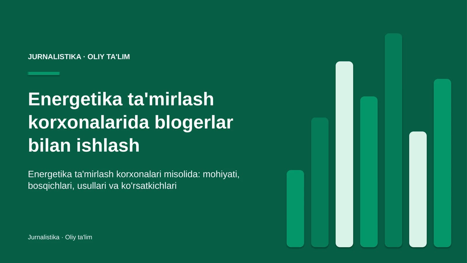 Energetika ta'mirlash korxonalarida blogerlar bilan ishlash